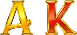 Gold A and red K card symbols from Book of Gold: Multichance